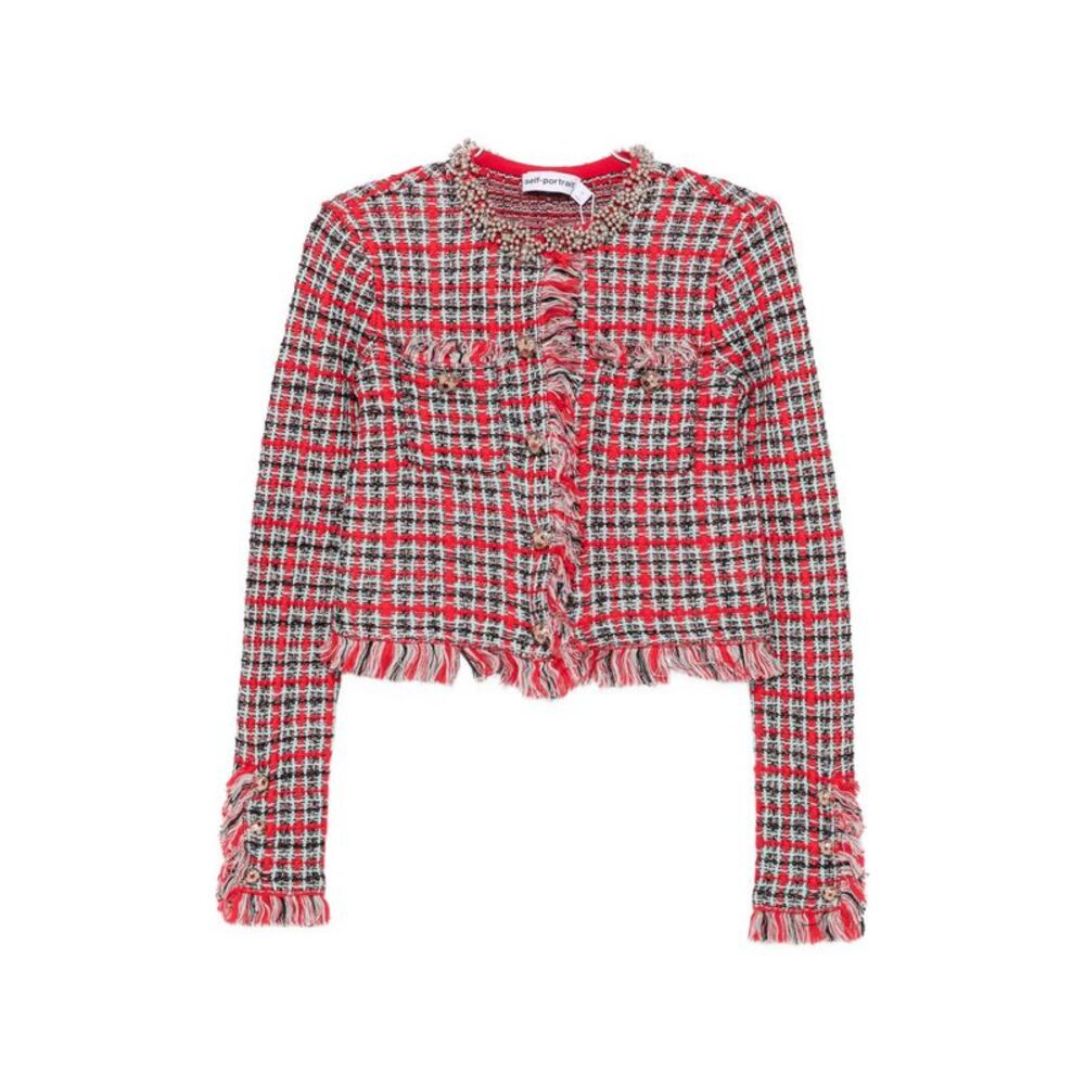 Self Portrait Women Check Motif Jacket